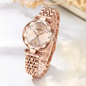 Ladies' exquisite wristwatch, luxurious quartz ladies' watch, New Year gift, four-leaf clover diamond dial, dust-proof and water-resistant, adjustable strap, casual and fashionable design, suitable for various occasions, gift option