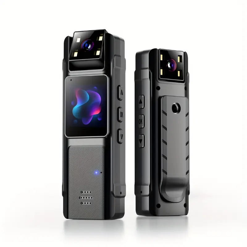 Portable Body Camera 2 Pt 2, 1080P Compact Digital Vlogging Camera with 180° Rotating Lens, 130° Wide Angle, Night Vision, WiFi, Motion Detection, LED Light, Adjustable Clip (No Memory Card) for Fitness, Work, Recording, Video Camcorder