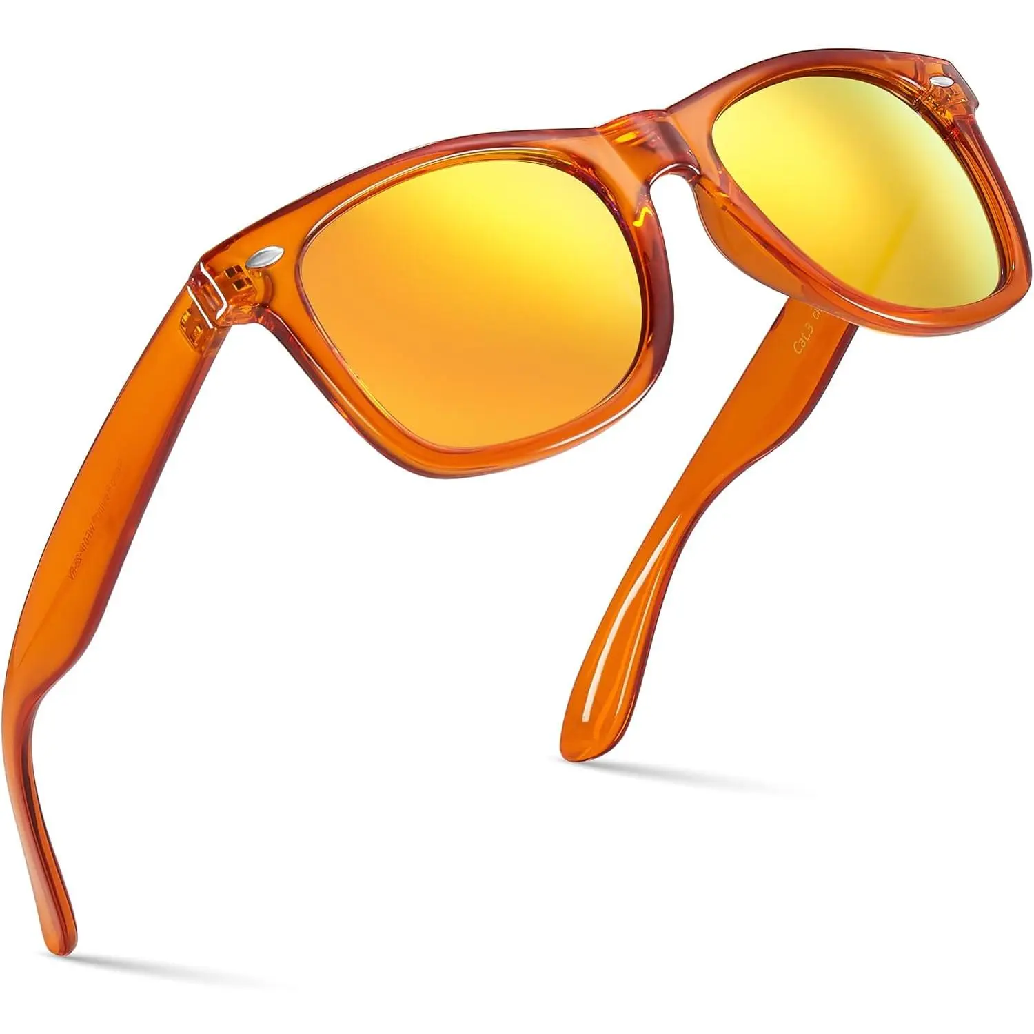 Cool Shades Orange Green Tinted UV Plastic Sunglasses Retro NOS Neon Translucent Frame Colorful Neon 80s Mirrored Sunglasses for  main image 3