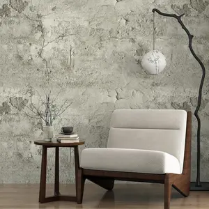Aged Beige Grey Concrete Wallpaper Peel and Stick Old Cracked Cement Wallpaper 3D Vintage Textured Contact Paper Industrial Wall Paper for Countertops Cabinets Waterproof
