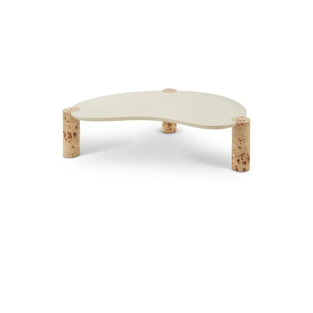 Thor Natural Burl Wood Coffee Table - Contemporary Home Decor, Burl Veneer Top, MDF Base, Organic Texture Indoor Furniture Table