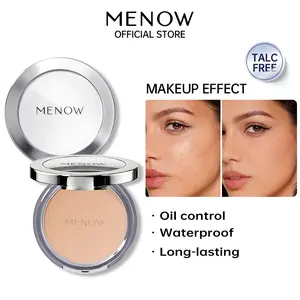 [New Arrival] MENOW Flawless Soft-Focus Powder,  18H Longlasting Translucent Pressed Setting Powder, Oil Control, Waterproof, Sweatproof, Poreless Powder,Does not contain talc(Free 2 powder puffs)