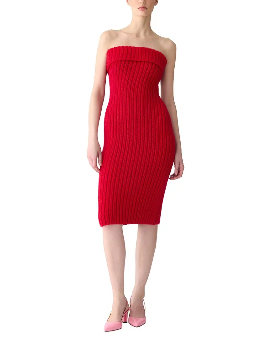 Carolina Herrera Strapless Cashmere Mini Dress