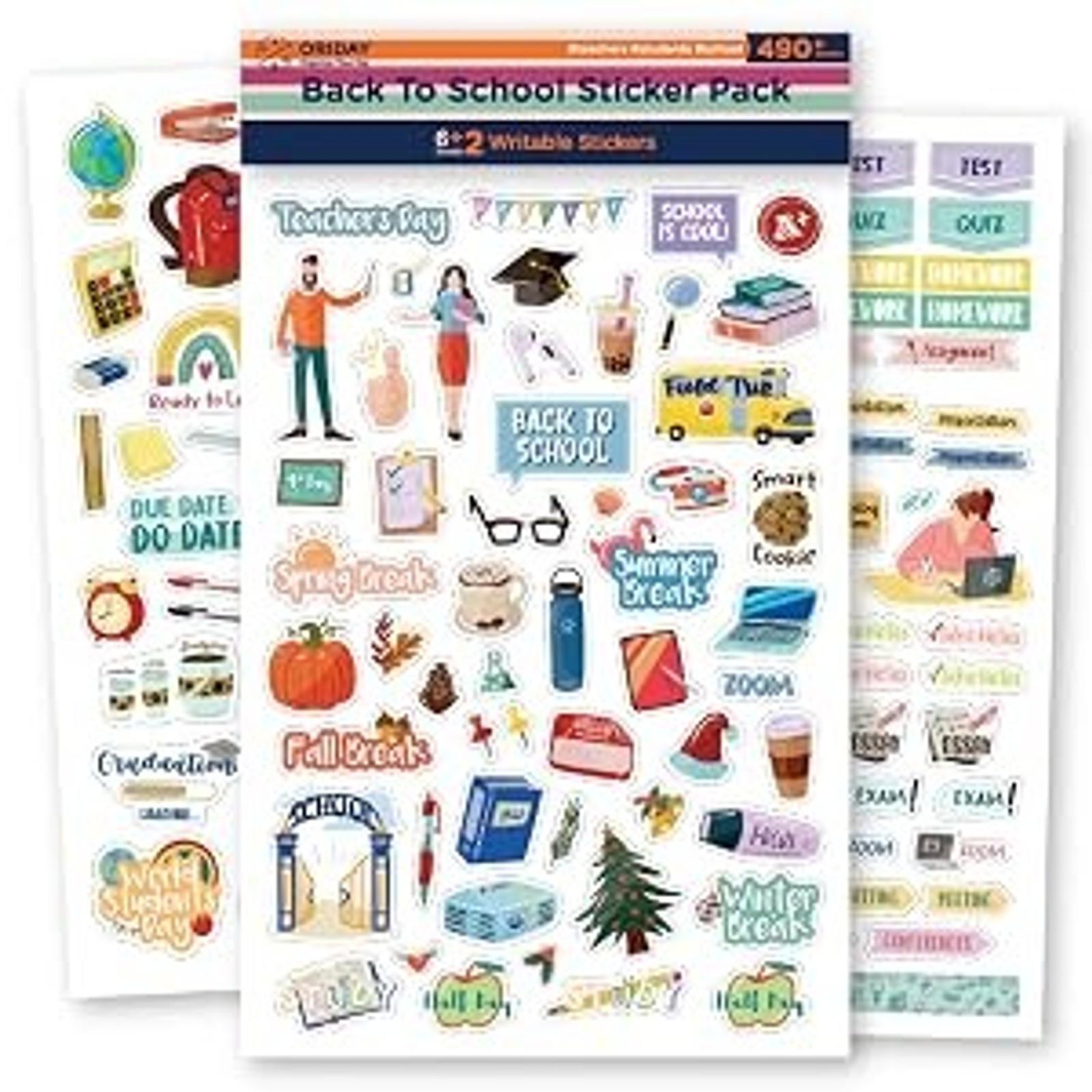 Teacher Planner Stickers Back to School Themed Planning Sticker Accessories for Student, Educators, homeschoolers, Women, Cute Happy Planner Productivity