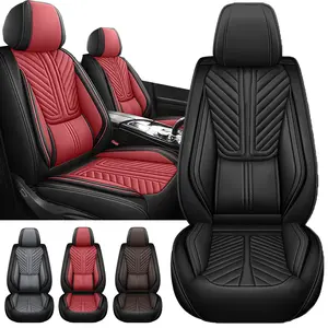 Universal Fit For Nissan Altima/Sentra/Rogue/Versa/4Runner/Tacoma/Honda/Mazda/Frontier Nappa Leather Car Seat Covers Full Set,5-Seat Protector Seat Cushion Waterproof Automotive Seat Cover Mats
