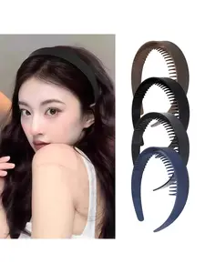 Wide edge tooth comb headband women's new high cranial top wash face pressure hair clip with teeth non-slip headband headgear hair bundle set