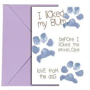 Cute Paw Print Birthday Card for Dog Lovers, Funny Gift Card with Envelope, Perfect for Pet Owners and Dogs, Unique Design Greeting Card