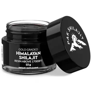 PAKSHILAJIT Organic Himalayan Shilajit Resin, Natural & Gold Graded Shilajit Rich in Fulvic acid & Humic acid  Both For Men & Women, Healthcare Fitness Supplement