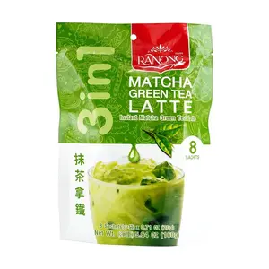 RANONG TEA 3-in-1 Matcha Green Tea Latte Mix 160g - Authentic Thai Instant Powder for Creamy Beverage