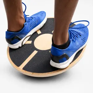 Wooden Balance Board, Non-Slip Wobble Balance Trainer Board 15.75in (39.5cm) Diameter, 360° Rotation Fitness Balance Board for Stability Training, Full Body Exercises, Physical Therapy, Pilates Board for Core Workout