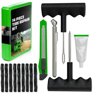 Tire Plug Kit for Flat Tire Repair Heavy Duty Compact Tire Patch Kit for Fixing Flat on Car, UTV, ATV, Motorcycle - Professional Tire Repair