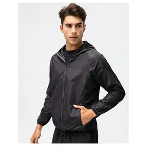1pc Men's Lightweight Waterproof Jacket, Quick Dry Outdoor Casual Windbreaker Coat, Suitable For Summer & Autumn Sports Like Running, Cycling spandex  volleyball muay  thai  shorts muay  thai  shorts twerk  shorts barrel  sweatpants compression  shirt  mu