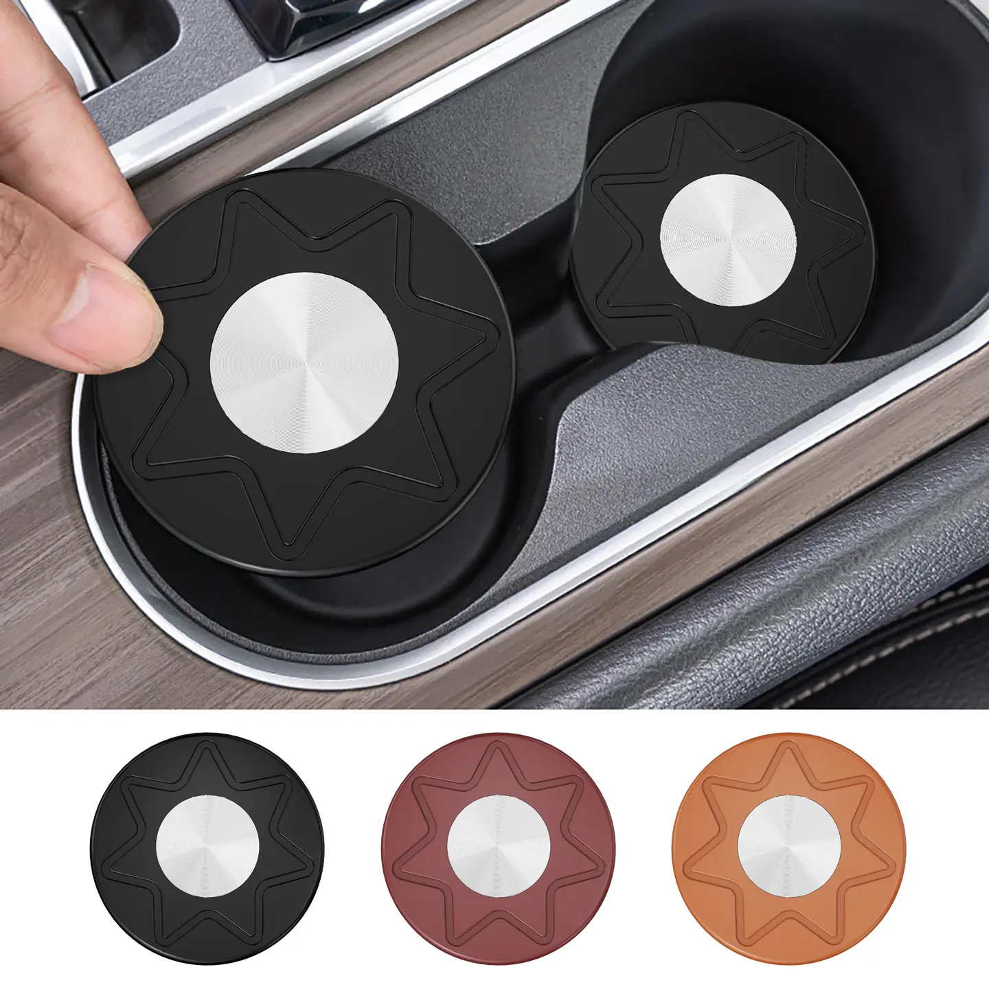 Car Cup Coaster, 4PCS Universal Non-Slip Cup Holders Embedded in Ornaments Coaster, Car Interior Accessories, Car Interior Kit, Car Auto Accessory