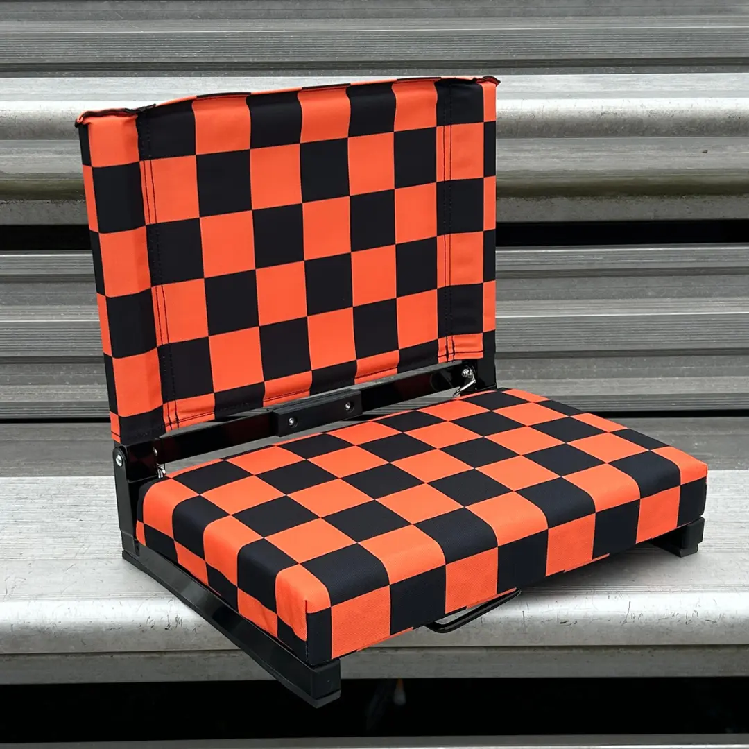Orange Checkerboard Folding Stadium Seat