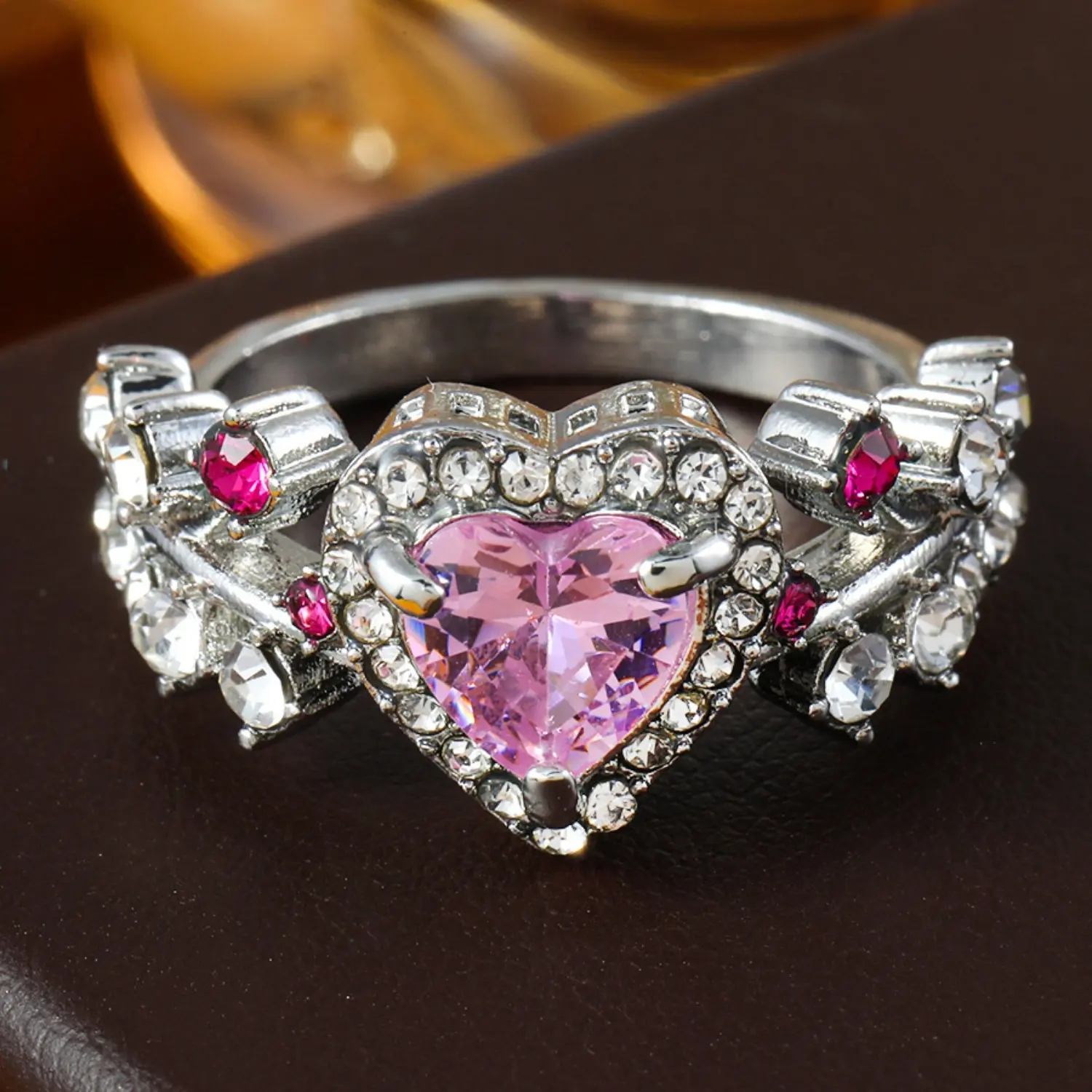 Women's 1-PC Romantic Heart-Shaped Cubic Zirconia Solitaire Ring - Unisex Engagement Ring for Love Gifts (Valentine's Day, Wedding) | Sports & Outdoor Accessories Jewelry, Rings