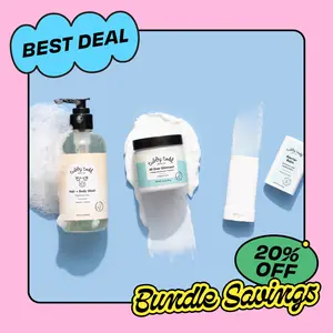 Barrier Bundle - Baby and kids care routine for sensitive skin to repair and protect skin's moisture barrier with three products: All Over Ointment Eczema Treatment, Hair + Body Wash, and Barrier Balm stick. Moisturize, hydrate, soothe, and cleanse