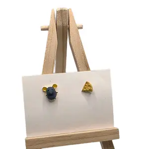Mouse and Cheese Stud Earrings - Unique Design Inspired by Quirky Jewelry for Distinctive Outfits