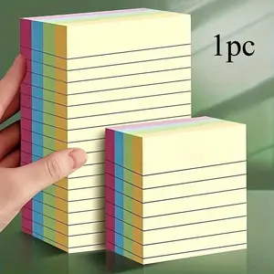 1pc Post-it Notes with Horizontal Sticky Notes, Colorful Portable Memo Pads for Office, Home, School, Easy To Apply Notepad with Adhesive Backing, Office Supplies