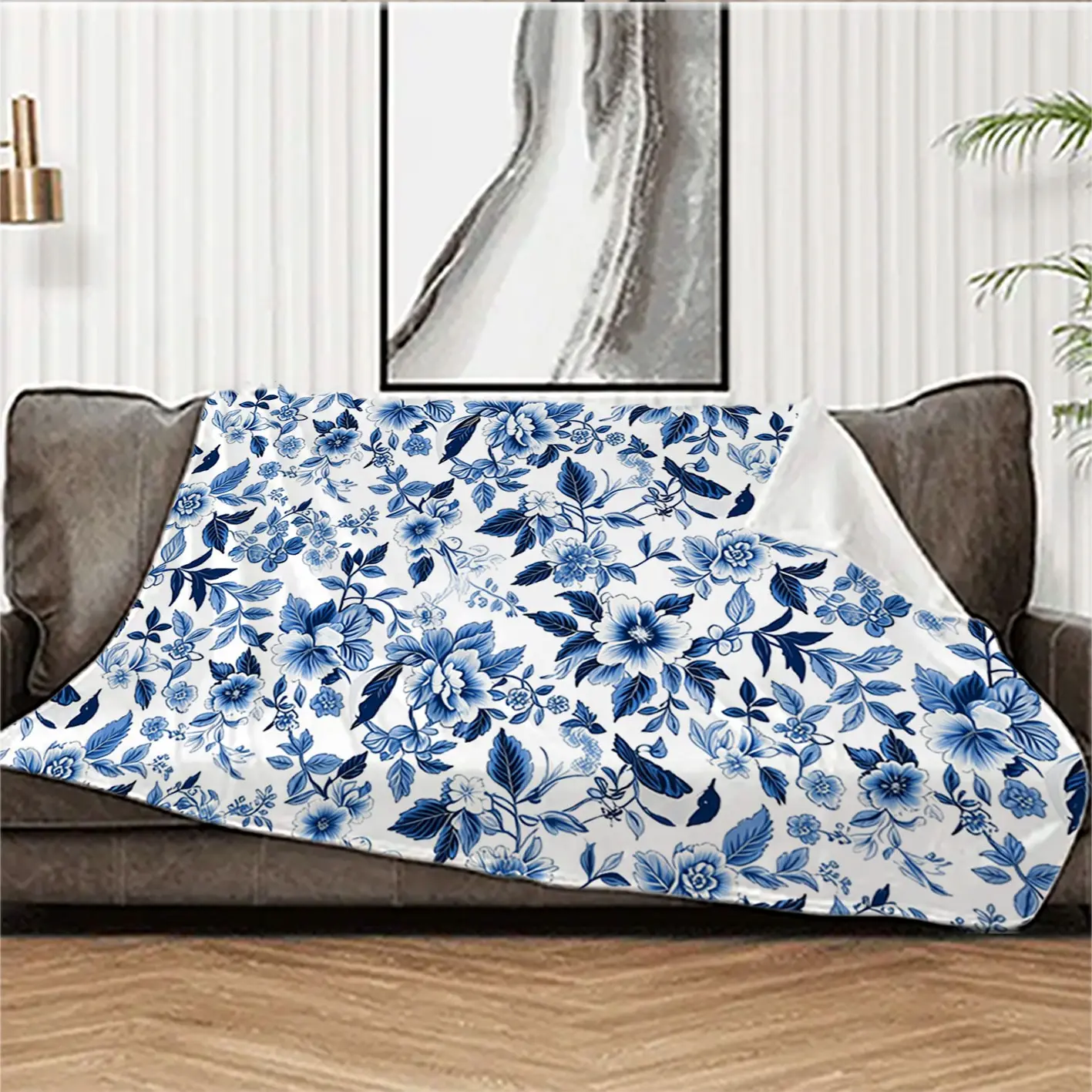 1 small floral patchwork blanket with floral patterns, suitable for air conditioning nap blankets, office blankets, camping blankets, and gravity throw blankets; Suitable for various groups of people, sofa towels, living room decorations, car blankets;