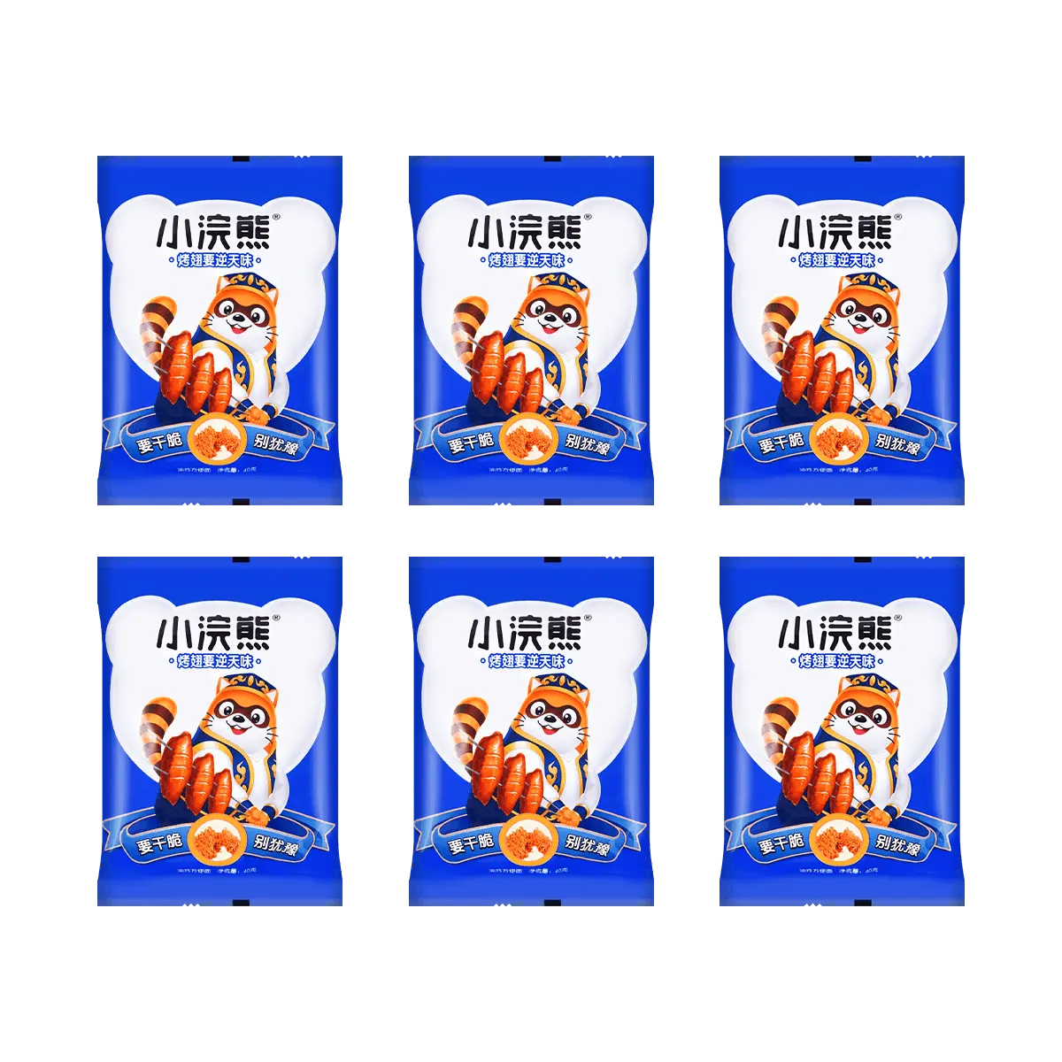 Unif 【Value Pack】Little Raccoon Crispy Noodles - New Orleans Grilled Wings Flavor, 6 Packs* 1..23oz