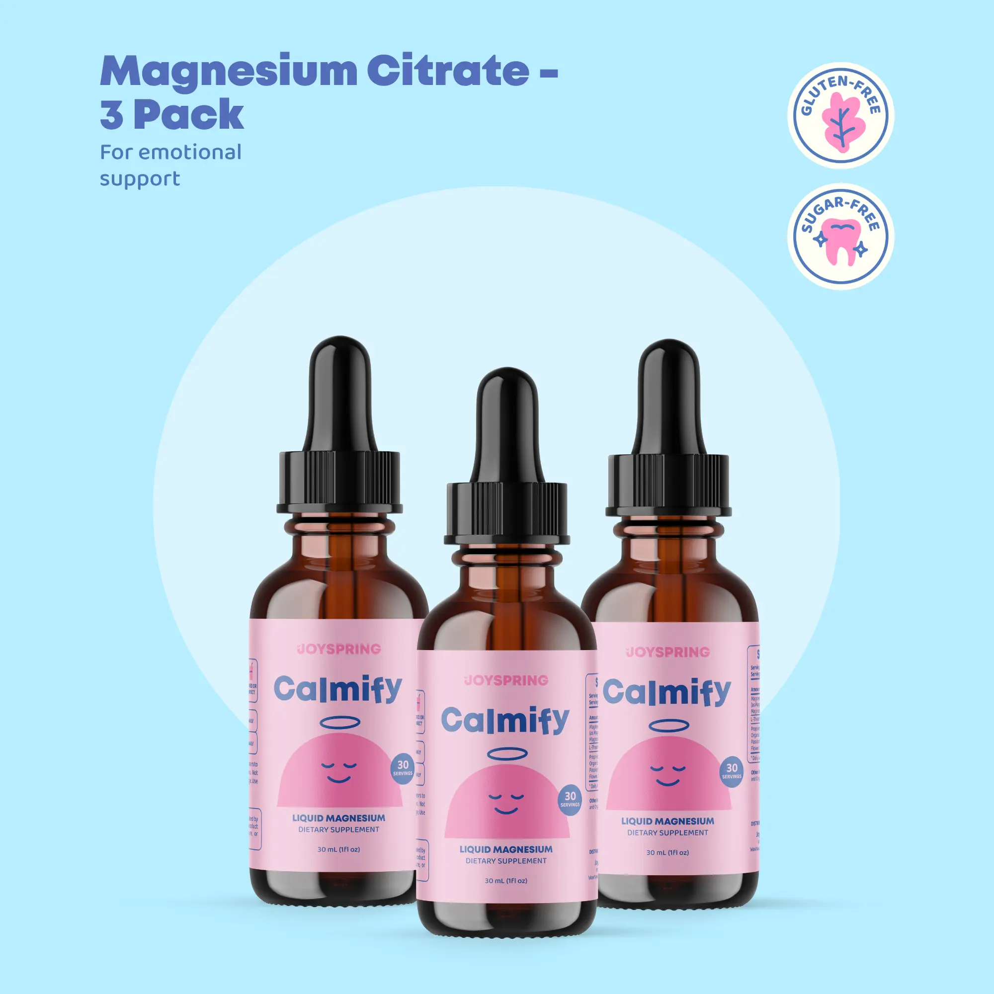 JoySpring Calmify 3 Pack – Liquid Magnesium Citrate Trio | Gentle Calming Support for Daily Balance JoySpring Calmify 3 Pack – Liquid Magnesium Citrate Trio | Gentle Calming Support for Daily Balance