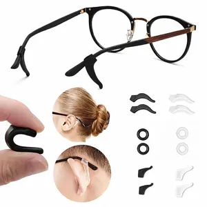 4 Pairs Silicone Glasses Ear Hook, Anti-slip Temple Fixers for Glasses Unisex Secure-Fit Anti-drop Brackets with Soft Durable Ear Pads Hooks Lightweight Comfortable Support