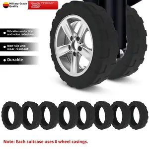 8-Pack Multicolor Silicone Luggage Wheel Covers, Noise-Reducing Travel & Home Use, Durable Protective Foot Wheels, Easy Installation