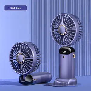 Summer Handheld Fan, Mini Usb Foldable Rechargeable Fan with Digital Display, Universal Gift Battery Powered Desk Fan, Cooling Fan, Birthday Gift, Portable Multifunctional Fan