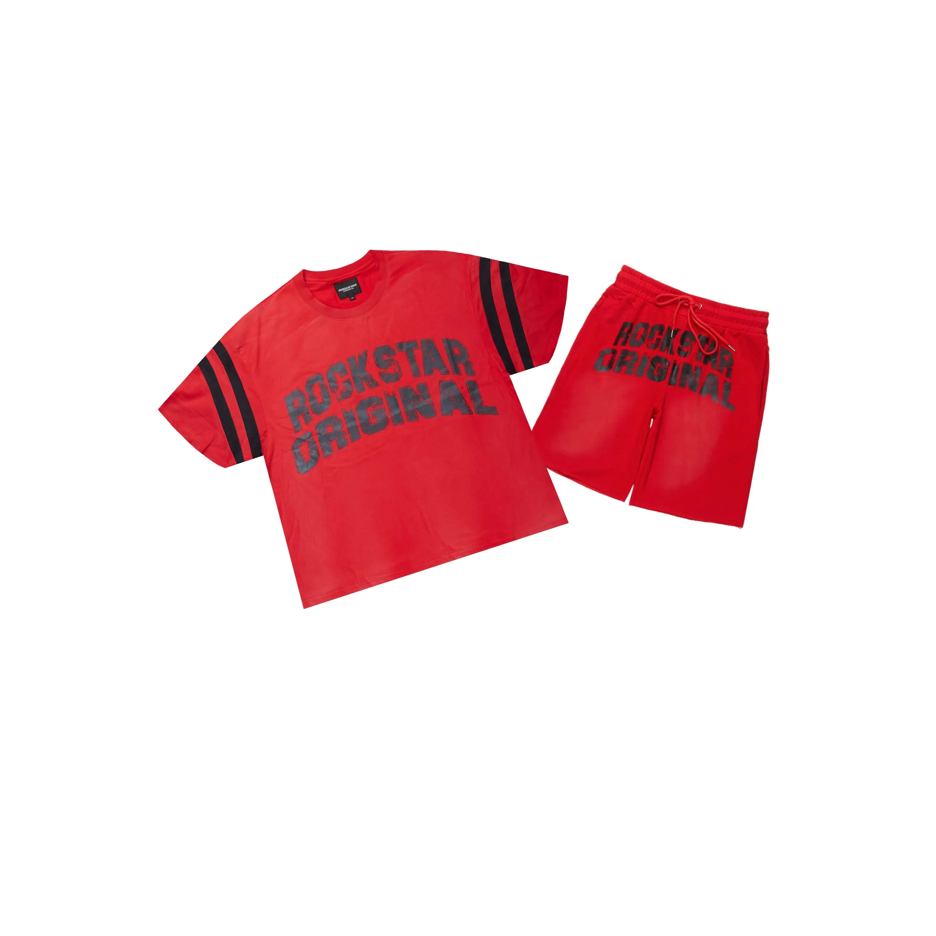 Tumo Red Crop Boxy Tee Short Set