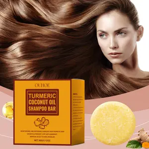 Turmeric Coconut Oil Shampoo Bar, Natural Hair Care, Moisturizing & Nourishing, Sulfate-Free Formula, Ideal for All Hair Types