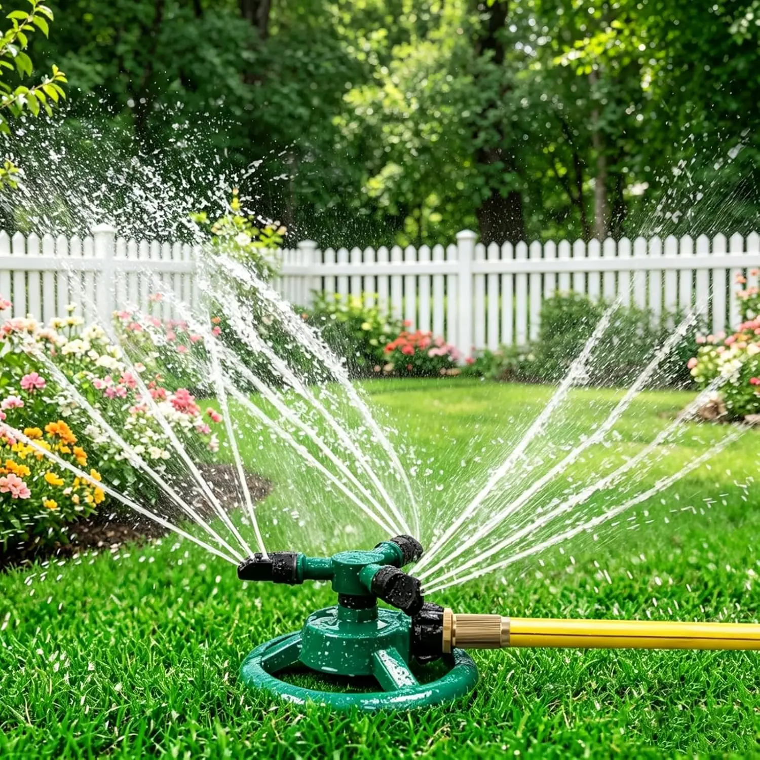 360 Degree Rotation Lawn Sprinkler, Automatic Garden Water Sprinkler, Lawn Irrigation System, Large Area Coverage Rotation Sprinkler, Outdoor Spray, Watering, Motion, Impact Sprinkler, Dolphin Sprinkler, Automatic Watering Devices, Expandable Garden Hose