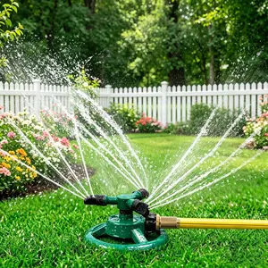360 Degree Rotation Lawn Sprinkler, Automatic Garden Water Sprinkler, Lawn Irrigation System, Large Area Coverage Rotation Sprinkler, Outdoor Spray, Watering, Motion, Impact Sprinkler, Dolphin Sprinkler, Automatic Watering Devices, Expandable Garden Hose
