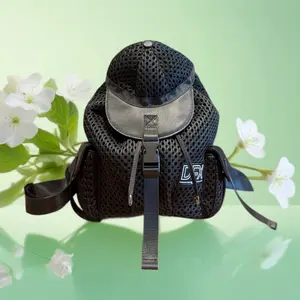 Fashionable women's bag, new mesh backpack with flip cover and drawstring, casual travel backpack, versatile trendy personalized hat backpack