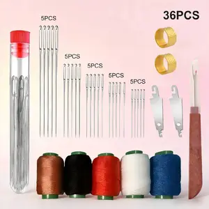 36PCS Complete Sewing Kit - Premium Portable SewingSupplies Set for Emergency Repairs, Embroidery & DIY CraftsI Travel Sewing Kit, Home Mending Kit Seamless Stitching Thread Checker Durable Tape Measure Measuring Tape