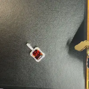 Micro Diamond Stone Pendant in White Gold