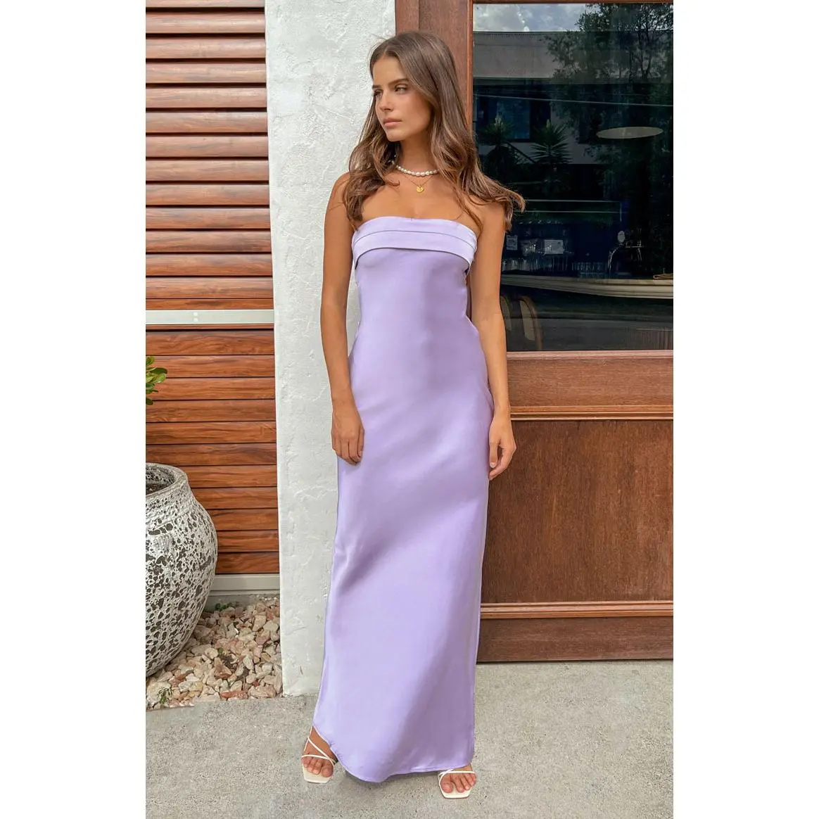 lemon maxi dress Strapless Tie Back Maxi Dress