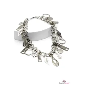 Zip Tease - Silver Necklace