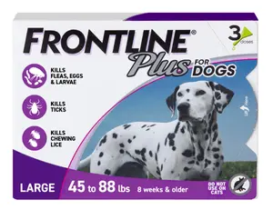 FRONTLINE® Plus For Dogs Flea & Tick Large Breed Dog Spot Treatment, 45 - 88 lbs, 3ct