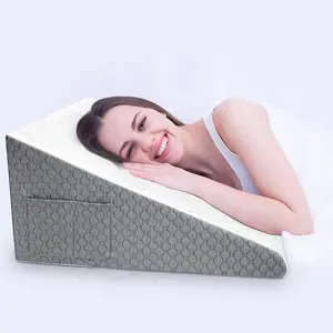 Wedge Pillow, Triangle Elevated Pillow with Zip Removable Cover, Memory Foam Pillow, Bedding & Linens Supplies