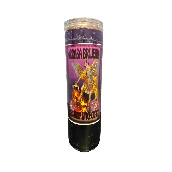 Destroy Witchcraft Prepared Candle – Arrasa Brujería Spiritual Candle for Cleansing, Protection & Removing Negative Energy