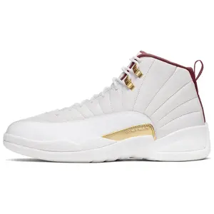 Air Jordan 12 Phantom Retro Basketball Shoes for Women in Grey and Gold with Leather, Cushioning, and Breathable Design Trending Shoes, House White Official Shoes to Get / Maison Mihara
