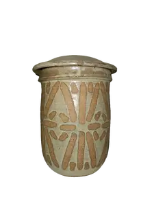Sunburst Keeps Jar – Vintage Studio Pottery with Lid