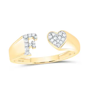1/10Ctw-Dia Nk Gift Initial "F" Ladies Heart Ring (1.66 grams)