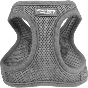 Step-in Dog Harness – No Pull, Adjustable Padded Mesh with Reflective Trim, Secure Buckle Strap – Comfortable & Breathable Small Dog Harness, Small, Light Gray