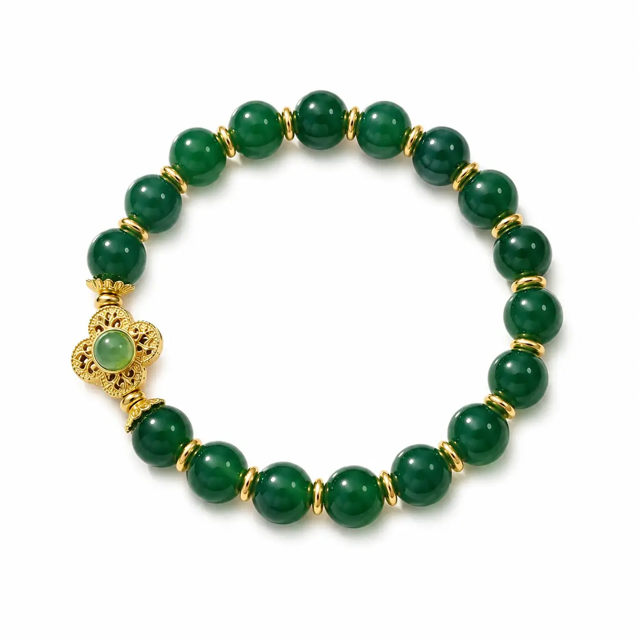 Women's Elegant Beaded Exquisite Trendy Bracelet - Artificial Green Agate Healing Crystal Bracelet, Fashionable Jewelry Accessories, Ideal for Daily Wear & Health Symbol Gift, Costume Jewelry, Exquisite Bracelet, Bracelets