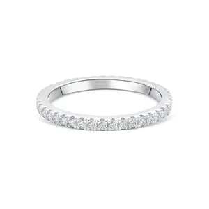 The Promise | Modern Gents 925 Sterling Silver Stackable Eternity Band | Affordable Simulated Diamond Everyday Ring