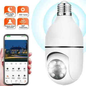 2.4G Smart Monitoring Camera, WiFi Bulb Security Cam, Sensitive Motion Detection, Rotatable Lens Adjustment, Real-Time Voice Talk, Dual Storage Backup, Multi-User Remote Access for Household Protection