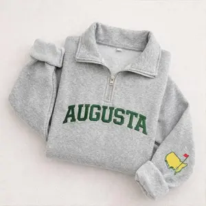 Embroidered Augusta Golf Quarter Zip Sweatshirt, Gift for Golfer, Golf Tournament Outfit