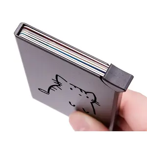 Men's RFID Anti-Theft Wallet Card Holder--Ultra-thin Metal Wallet, featuring aluminum RFID blocking technology, anti-theft business credit card holder, travel-specific, men's ultra-thin wallet
