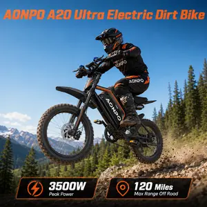 AONPO A20 Ultra Adult All Terrain Electric Bike,3500W Motor 52V 30Ah UL 2849 Removable Battery 120 Miles Long Range Mountain E-Bike, Dual Hydraulic Brakes Full Suspension 7-Speed Shimano Gear brands ebike